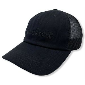 Timberland Men's Nature Embroidered Logo Mesh Trucker Hat Cap - Black